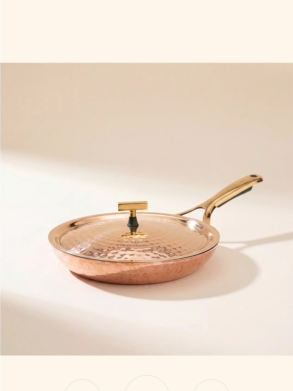 NEW P•TAL Handcrafted 100% Pure Copper Frying Pan with Brass Lid 🍳🌟